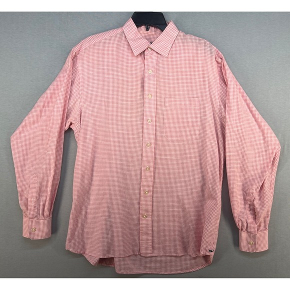 Vineyard Vines Other - Vineyard Vines Button Down Shirt Mens M Pink Gingham Greenwich Cotton Preppy